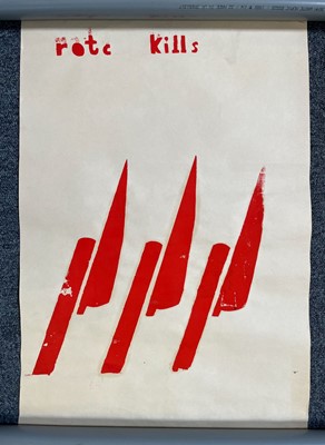 Lot 387 - Harvard University and the Vietnam War. A group of 16 handmade posters for protests at Harvard, 1969