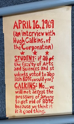 Lot 387 - Harvard University and the Vietnam War. A group of 16 handmade posters for protests at Harvard, 1969