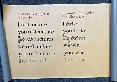 Lot 387 - Harvard University and the Vietnam War. A group of 16 handmade posters for protests at Harvard, 1969