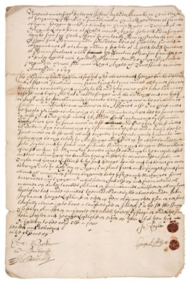 Lot 427 - Yorkshire. A group of mostly legal deeds, many relating to Bramham in Yorkshire, 17th/19th century