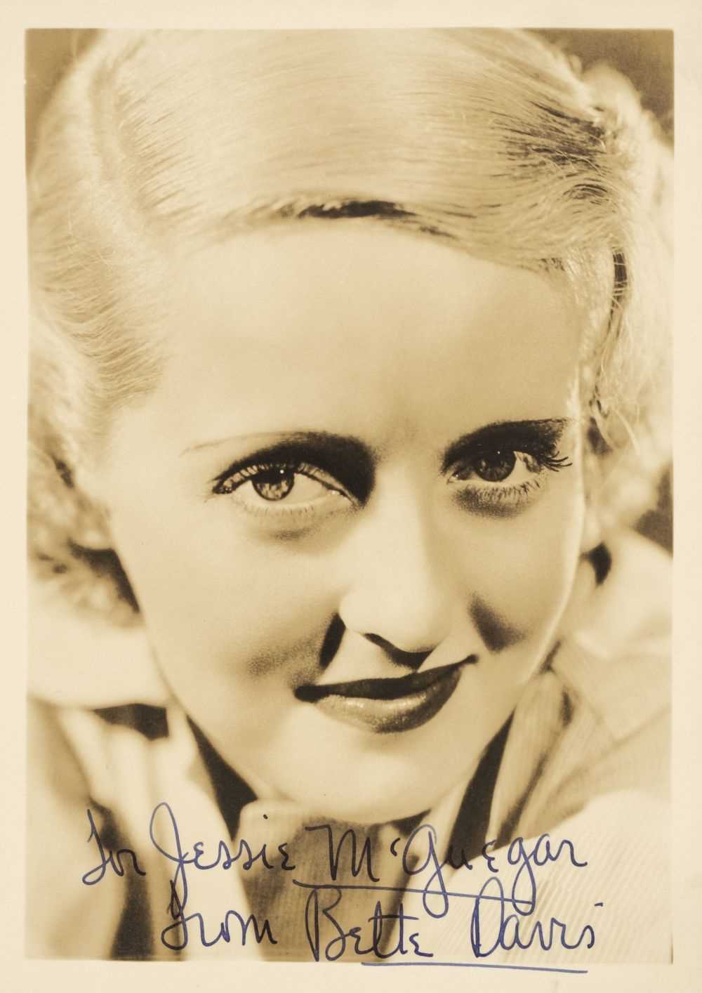 Lot 322 - Davis (Bette, 1908-1989). Photograph Signed,