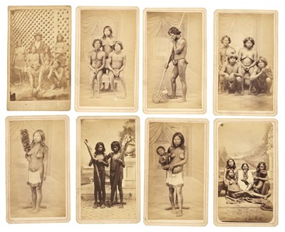 Lot 126 - South America. A group of 19 ethnographic studio portraits of indigenous people, c. 1870
