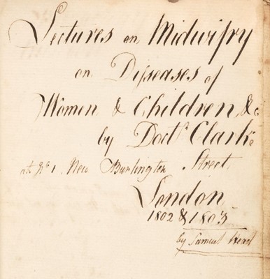 Lot 381 - Clarke (John, 1760-1815). Licentiate in Midwifery of the Royal College of Physicians.