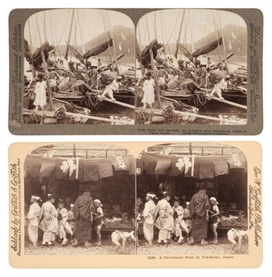 Lot 78 - Japan. A group of 26 stereoviews of Japan, published by Griffith & Griffith, c. 1900