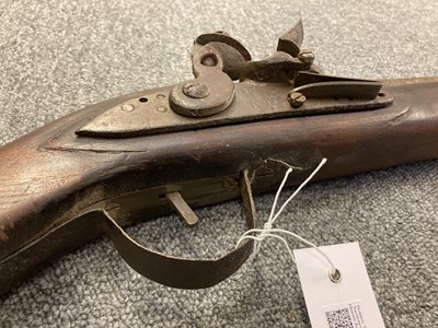 Lot 329 - Gun. A 19th-century flintlock musket, probably an Indian-made piece