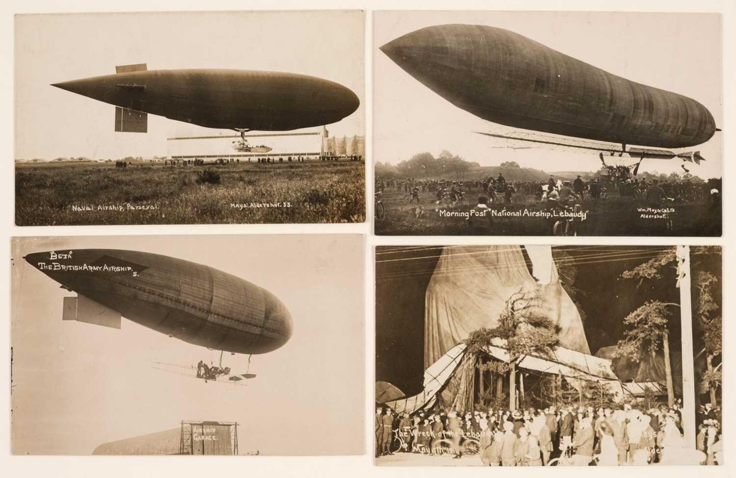 Lot 411 - Postcards. A group of 80 mostly real photo postcards of airships, early 20th century