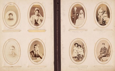 Lot 159 - Gurney Family Photographs. A collection of 110 cartes de visite and 24 cabinet cards, 1860