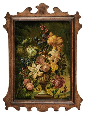 Lot 18 - English School. Still life of flowers, 18th century