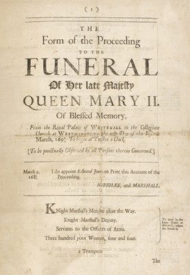 Lot 172 - Royal Ceremonies. A sammelband of pamphlets relating to royal ceremonies and ceremonials, 1685-1986