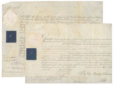 Lot 232 - George III (1738-1820). Two Documents Signed, 'George R', St James's, 1799 & 1 February 1809