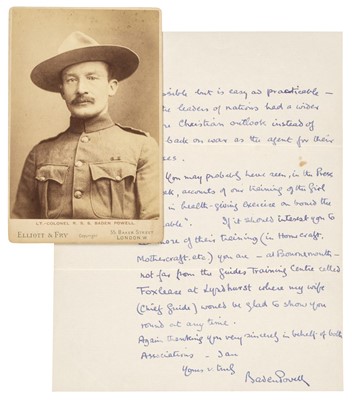 Lot 306 - Baden-Powell (Robert, 1857-1941). Autograph Letter Signed, 'Badenpowell', 1 September 1937
