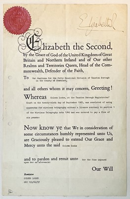 Lot 274 - Elizabeth II (1926-20220).  Document Signed, 1965
