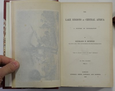 Lot 12 - Burton (Richard F). The Lake Regions of Central Africa, 1st edition, 2 volumes, 1860