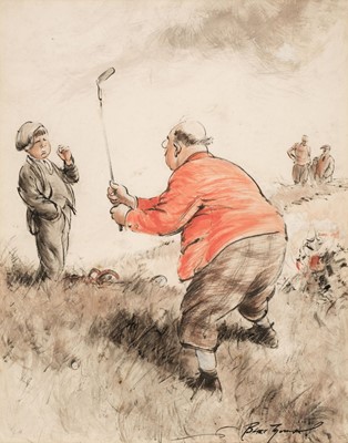 Lot 802 - Thomas (Bert, 1883-1966). Golfing cartoon