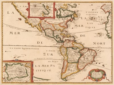 Lot 100 - Americas. Bertius (Petrus), Carte de L'Amerique Corrigée et augmentee..., 1639