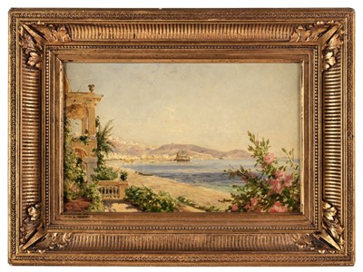 Lot 87 - Garaud (Gustave Césare, 1844-1914). View on the Mediterranean coast, probably Nice