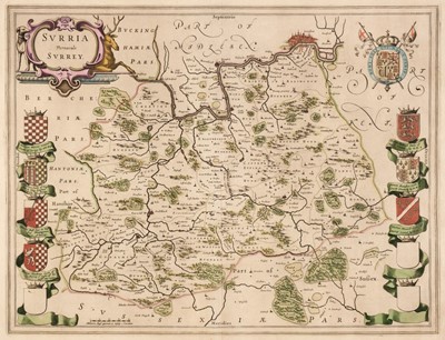 Lot 198 - Surrey. Blaeu (Johannes), Surria vernacule Surrey, Amsterdam, circa 1645