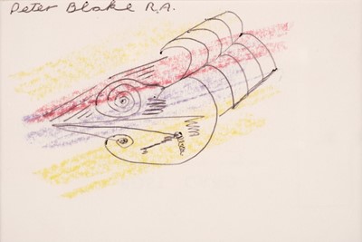 Lot 318 - Blake (Peter, 1932-). Composition, circa 1986, pen and crayon, signed