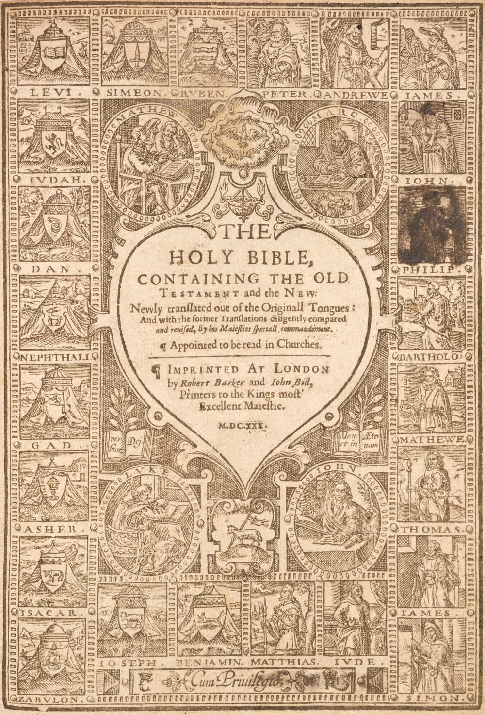 Lot 273 - Bible [English]. The Holy Bible, containing the Old Testament and the New, 1630