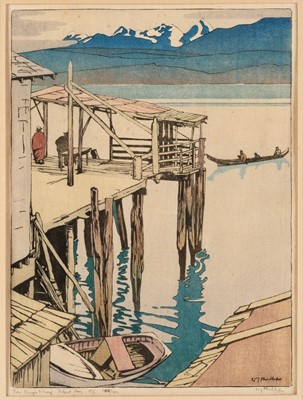 Lot 343 - Phillips (Walter Joseph, 1884-1963). Jim King's Wharf, Alert They, B. C., 1927