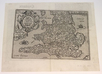 Lot 118 - British Isles. Quad (Matthias), Angliae regni florentisimi nova descriptio..., [1600]