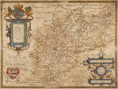 Lot 212 - Warwickshire & Leicestershire. Saxton (Christopher), Warwic Lecestriae Q3..., [1579]