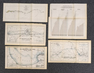 Lot 166 - Manchester Ship Canal. A collection of 18 maps and plans, circa 1893