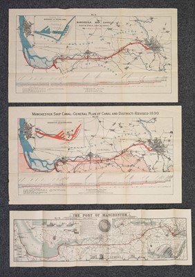 Lot 166 - Manchester Ship Canal. A collection of 18 maps and plans, circa 1893