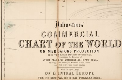 Lot 217 - World. Johnston (W. & A.K., pub.), Johnstons' Commercial Chart of the World ..., circa 1890