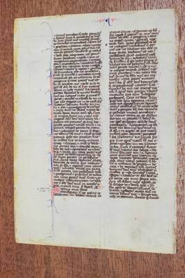 Lot 268 - Illuminated leaf. An illuminated Bible leaf, France, c.1270
