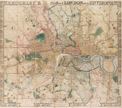 Lot 162 - London. Cruchley (G. F.). Cruchley's New Plan of London and its Environs, 1847