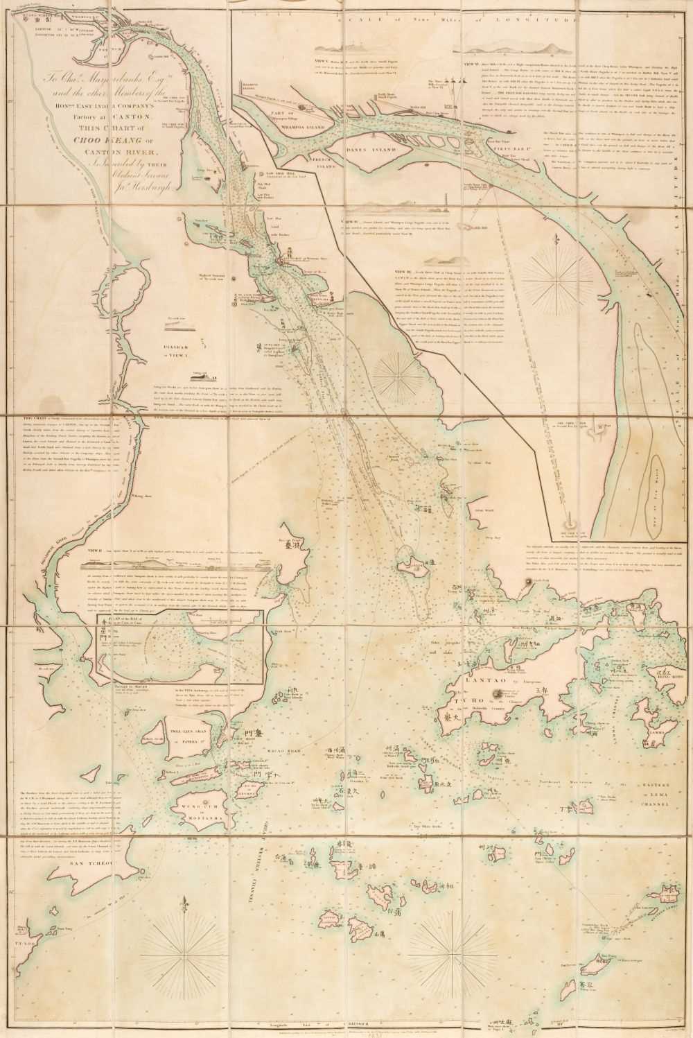 185 - Pearl River. Horsburgh (James)..., Chart of Choo Keang or Canton River..., 1841