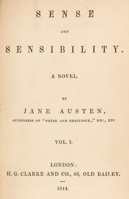 Lot 593 - Austen (Jane). Sense and Sensibility, 2 volumes, London: H.G. Clarke & Co, 1844