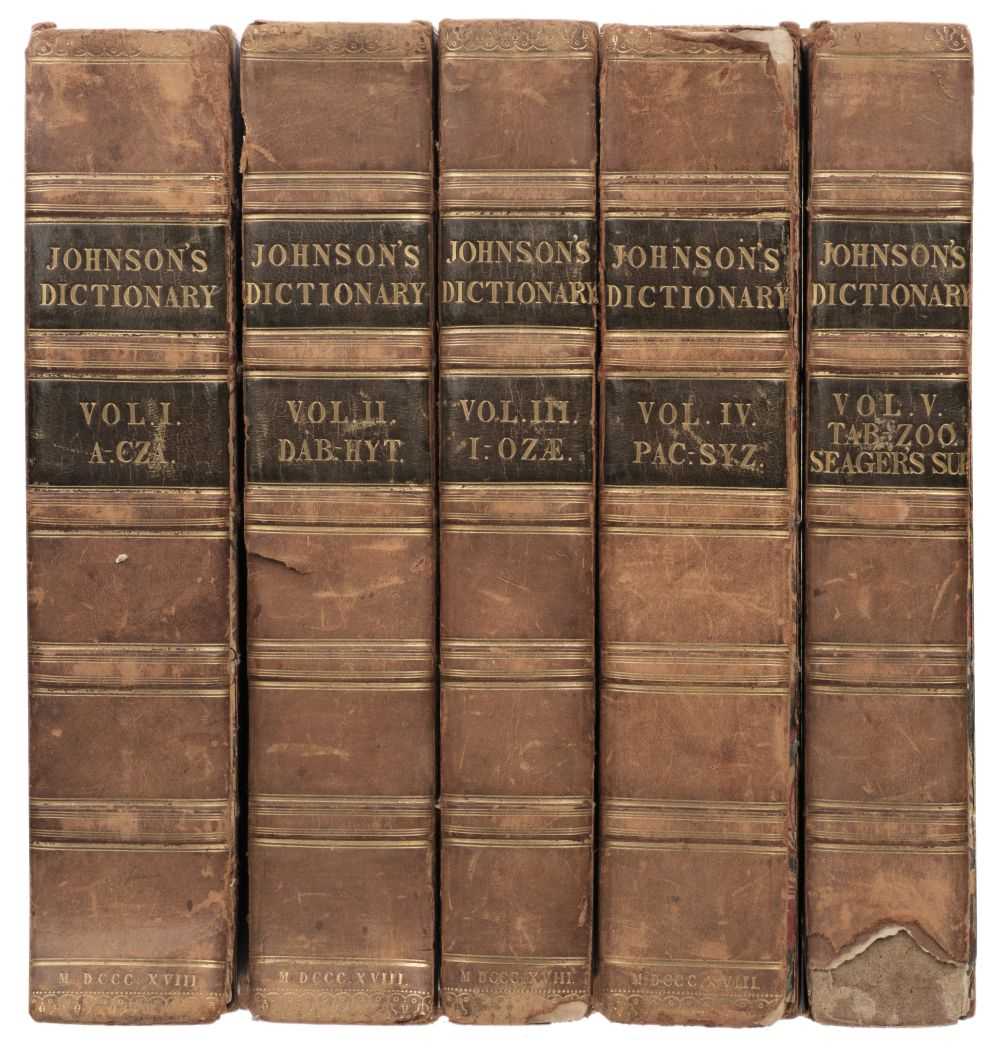 Lot 289 - Johnson (Samuel). A Dictionary of the English Language, 5 volumes, 1818