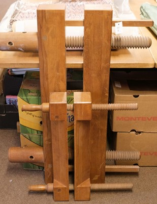 Lot 365 - Laying press. A hardwood laying press by Hampson Bettridge & Co. Ltd.