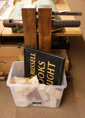 Lot 366 - Laying press. A hardwood laying press by N.J. Hill & Co.