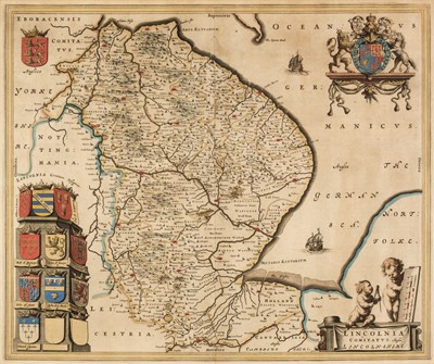 Lot 159 - Lincolnshire. Blaeu (Johannes), Lincolnia Comitatus Anglis Lincoln-Shire, Amsterdam, circa 1645