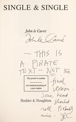 Lot 924 - Le Carre (John). Single & Single, uncorrected proof, 1999