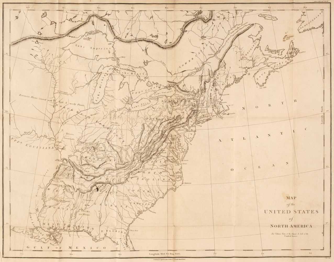 Lot 206 - United States. Bye (J.), Map of the United States of North America..., 1804