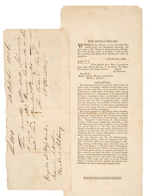 Lot 587 - Austen (Henry Thomas, 1771-1850). Manuscript promissory note for £200, 24 October 1806