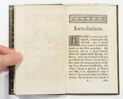 Lot 94 - North, Roger. A Discourse of Fish and Fish-Ponds... , 1st edition, London: E. Curll, 1713