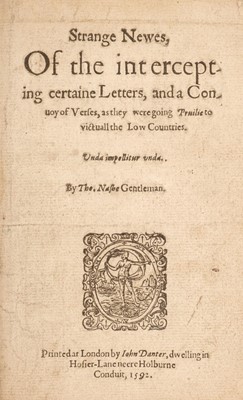 Lot 243 - Nashe (Thomas, 1567-c.1601). A sammelband of 7 works, 1592-1600