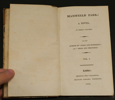 Lot 582 - Austen, Jane. Mansfield Park: A Novel... 3 volumes, 1st edition,  1814