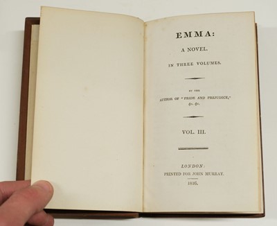 Lot 583 - Austen, Jane. Emma: A Novel in Three Volumes. 3 volumes, 1st edition, John Murray, 1816