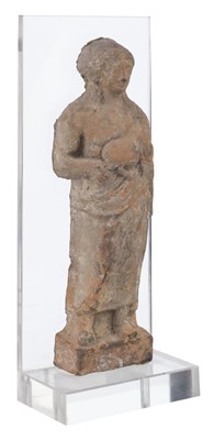 Lot 439 - Terracotta Figure. A Greek terracotta figure, Boeotian region, circa mid 5th century B.C.