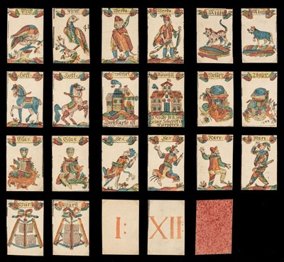 Lot 233 - German Hexenspiel (or Vogelspiel) cards. Pfeiff 41, Nuremberg: Johann Heinrich Schenck, c. 1760-1770