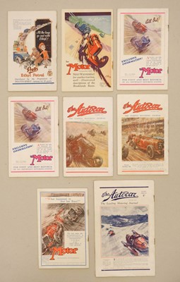 Lot 413 - Brooklands Automobile Racing Club. Official Race Card, 7 original printed programmes