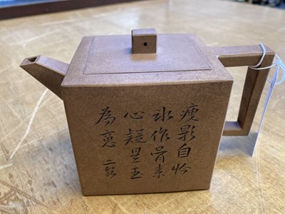 Lot 449 - Teapot. A Chinese Yixing stoneware teapot
