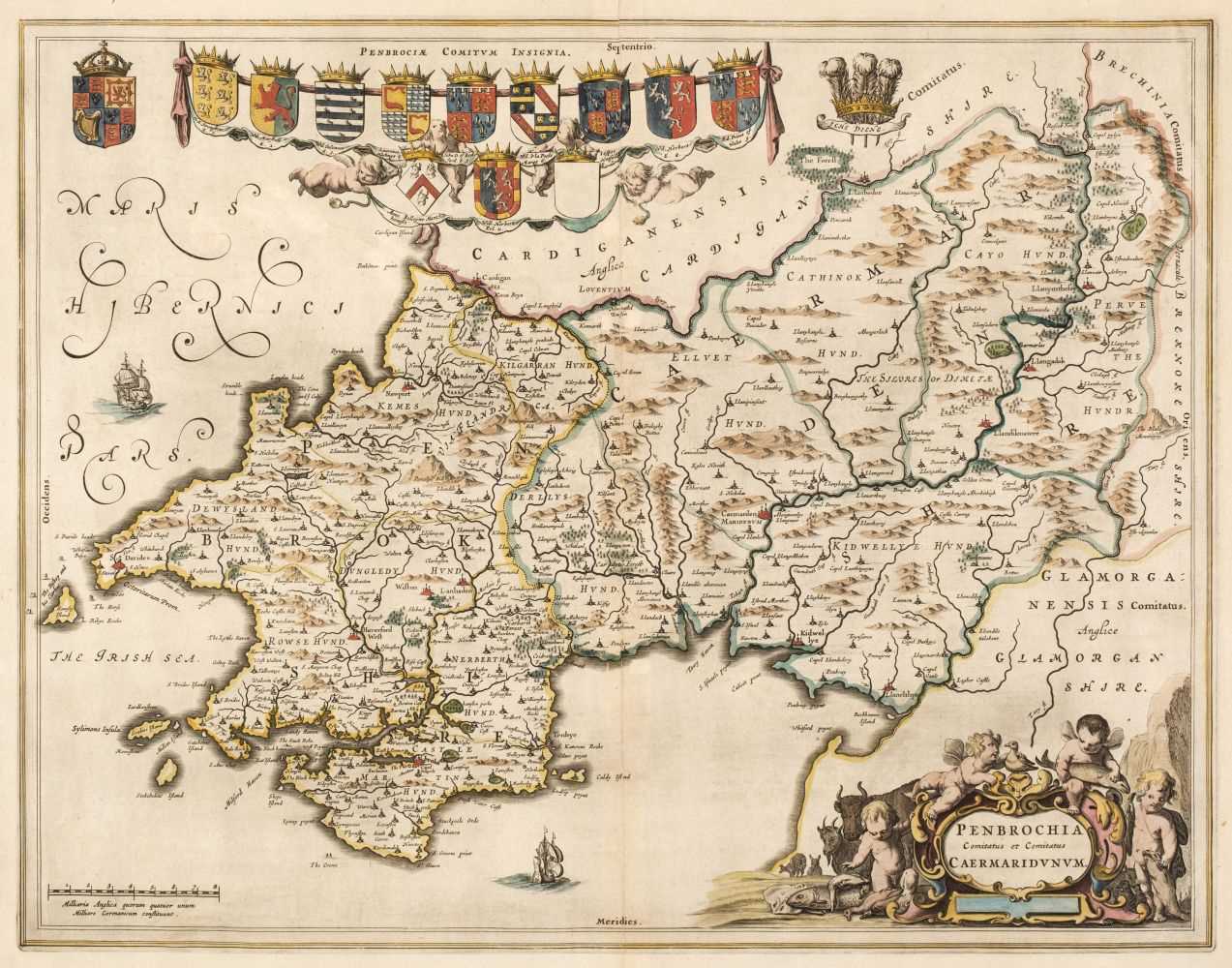 Comitatus Lot 154 - Wales. Blaeu (Johannes), Penbrochia