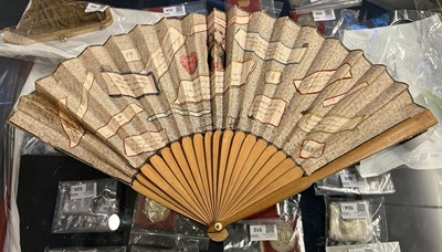 Lot 579 - Enigma fan. A fan with riddles, published by T. Balster, January 31, 1792